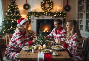Read more about the article Sådan Skaber Du Den Perfekte Julefrokost Med Julepyjamas Til Par: Tips Til Hygge og Stil